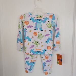 Disney Monsters Inc. Kids Pajama Set - Blue, Green, Orange